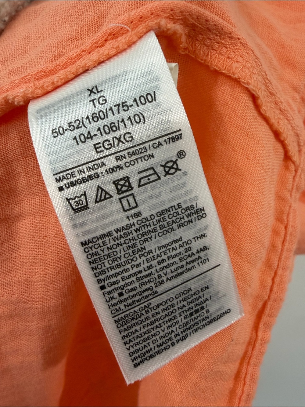 Gap‎ Square Neck Cotton Mini Dress Paradise Peach XL - Picture 4 of 5